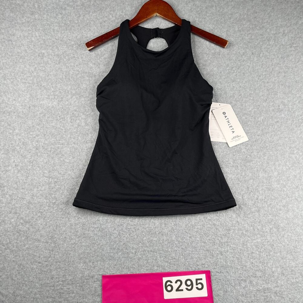 Athleta Maldives Bra Cup Tankini Top Womens 32b/c Black Quick Dry NEW NWT